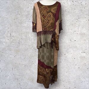 Spencer Alexis Top and Skirt Set Size 12 Floral Romantic Boho Whimsy Y2K 90s